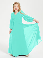 Long Sleeves Modest Junior Bridesmaid Dresses Spa