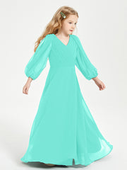 Long Sleeves Modest Junior Bridesmaid Dresses Spa