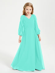 Long Sleeves Modest Junior Bridesmaid Dresses Spa