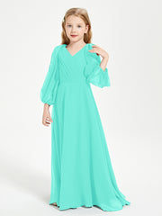 Long Sleeves Modest Junior Bridesmaid Dresses Spa