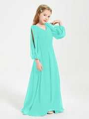 Long Sleeves Modest Junior Bridesmaid Dresses Spa