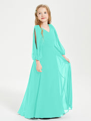 Long Sleeves Modest Junior Bridesmaid Dresses Spa