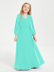 Long Sleeves Modest Junior Bridesmaid Dresses Spa