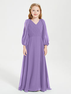 Long Sleeves Modest Junior Bridesmaid Dresses Tahiti