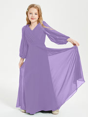 Long Sleeves Modest Junior Bridesmaid Dresses Tahiti
