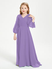 Long Sleeves Modest Junior Bridesmaid Dresses Tahiti
