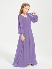 Long Sleeves Modest Junior Bridesmaid Dresses Tahiti