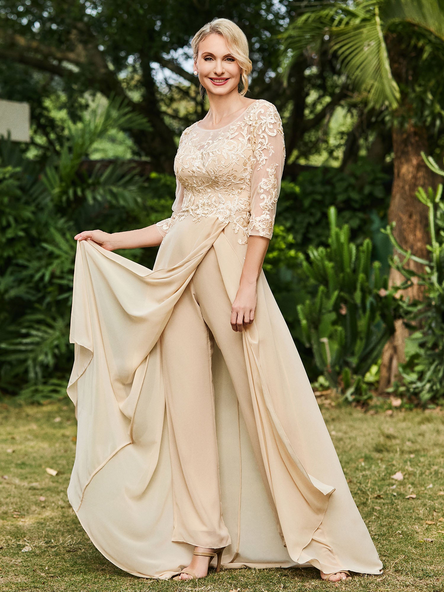 BABARONI Chiffon Periwinkle Mother of the Bride Dresses A-line