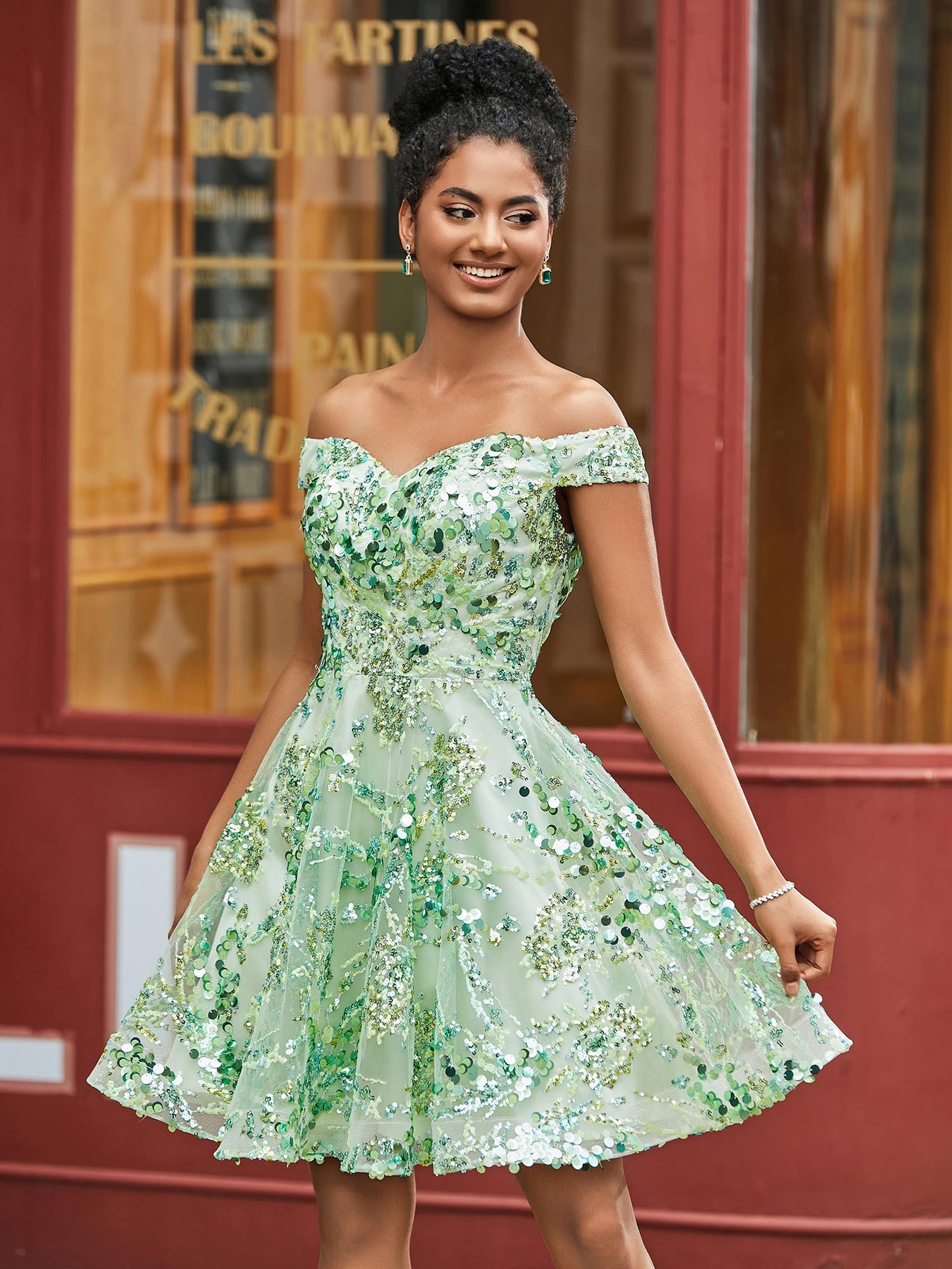 white fox green dress Pleated Homecoming Dresses,Green Cocktail Dresses,Strappy Cocktail Dress,CD00050, US4 / Red