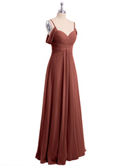 Off Shoulder Spaghetti Strap Chiffon Dresses Terracotta Plus Size
