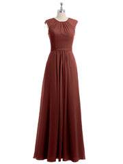 Chiffon and Lace Open Back Full Length Dress Terracotta Plus Size