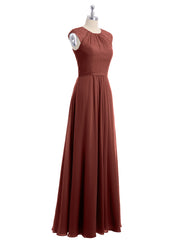 Chiffon and Lace Open Back Full Length Dress Terracotta Plus Size