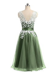 Illusion Neck Organza with Ivory Lace Appliqued  Olive Green Plus Size