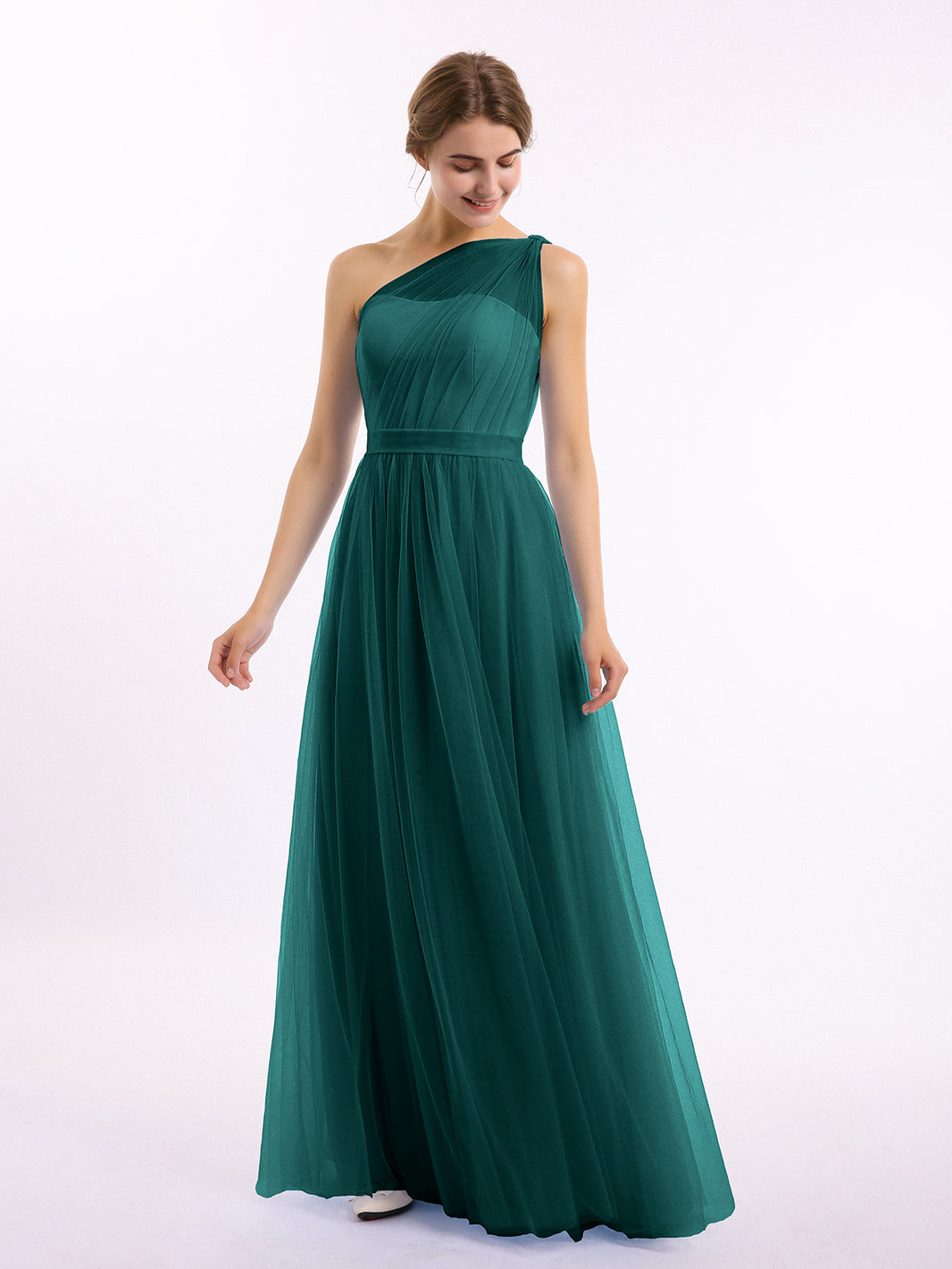BABARONI One Shoulder Mesh Wedding Party Bridesmaid Gown Peacock, Peacock / US0 BABARONI One Shoulder Mesh Wedding Party Bridesmaid Gown Peacock, Peacock / US0