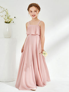 Shoulder Straps Junior Bridesmaid Dresses Dusty Rose