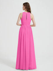 Halter Chiffon Simple Dress with Slit Azalea