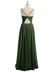 Sweetheart Neck Chiffon Dress with Spaghetti Strap Olive Green Plus Size