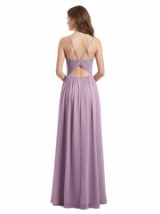 Sweetheart Neck Chiffon Dress with Spaghetti Strap Wisteria