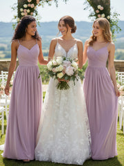 Sweetheart Neck Chiffon Dress with Spaghetti Strap Wisteria