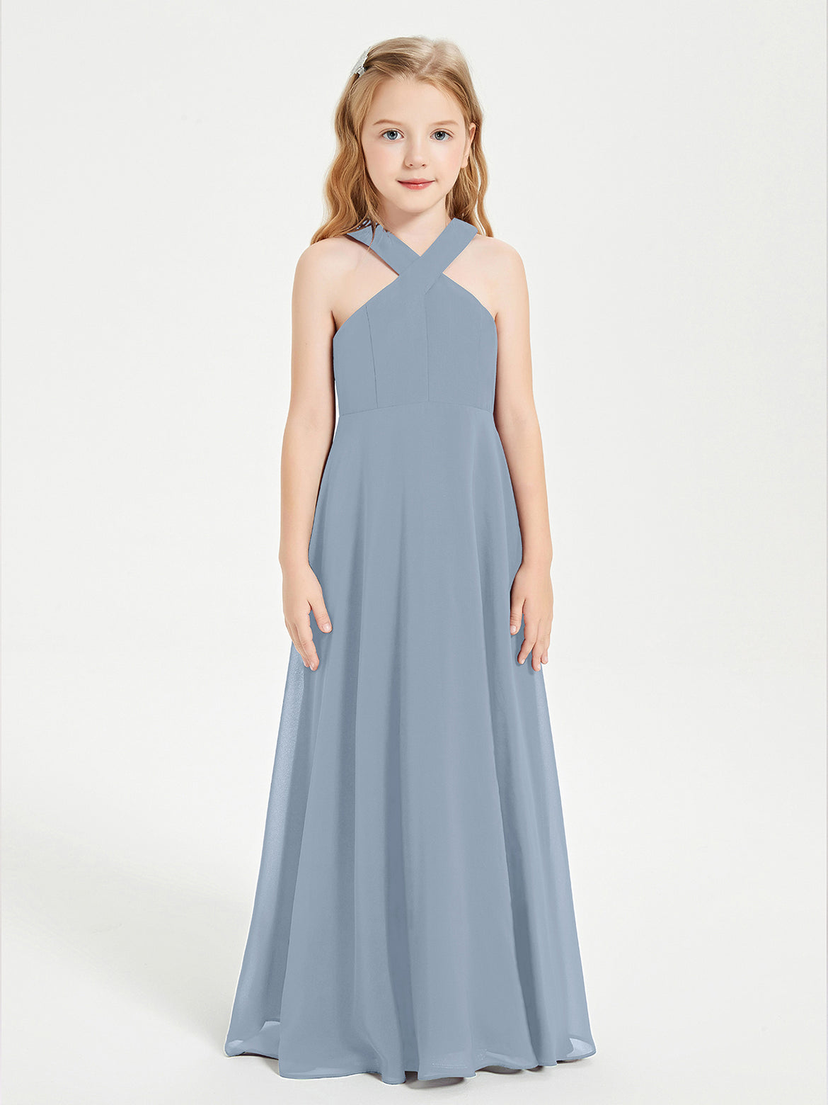 Dusty Blue Junior Bridesmaid Dresses BABARONI Dusty Blue Junior Bridesmaid Dresses BABARONI