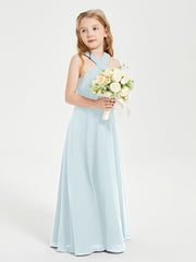 Junior Bridesmaid Dresses Grecian Neckline Floor Length Mist