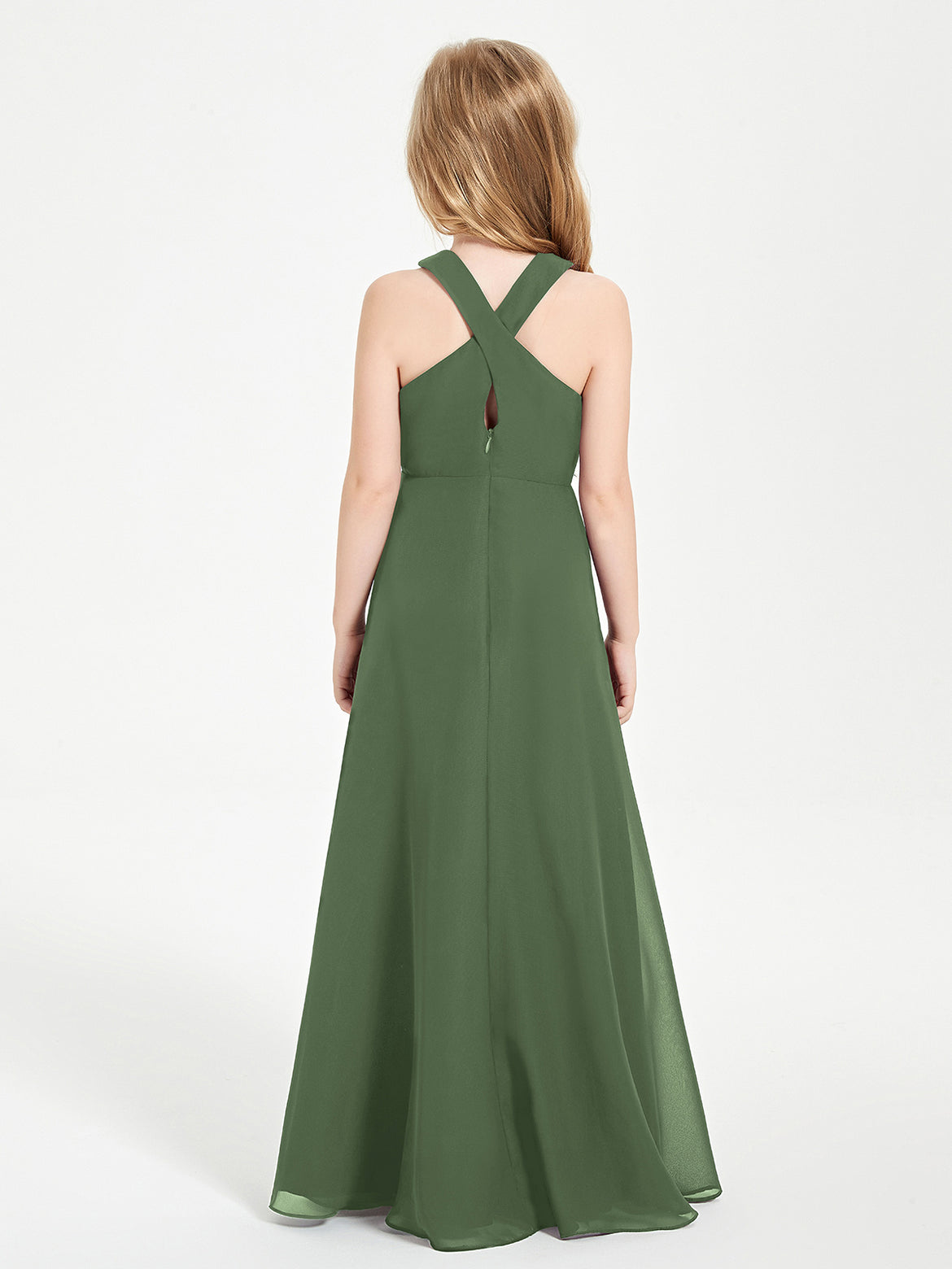 slim fit dress slacks BABARONI Chic Junior Bridesmaid Dresses Off The Shoulder Olive Green, Olive Green / J4 main image 1
