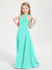 Junior Bridesmaid Dresses Grecian Neckline Floor Length Spa