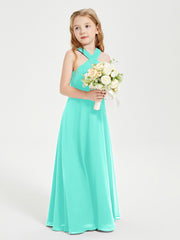 Junior Bridesmaid Dresses Grecian Neckline Floor Length Spa