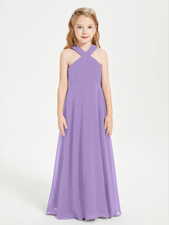 Junior Bridesmaid Dresses Grecian Neckline Floor Length Tahiti