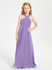 Junior Bridesmaid Dresses Grecian Neckline Floor Length Tahiti