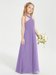 Junior Bridesmaid Dresses Grecian Neckline Floor Length Tahiti