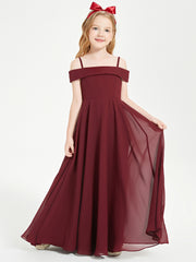 Chic Junior Bridesmaid Dresses Off the Shoulder Cabernet