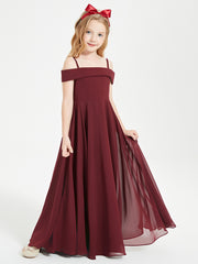 Chic Junior Bridesmaid Dresses Off the Shoulder Cabernet