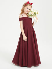 Chic Junior Bridesmaid Dresses Off the Shoulder Cabernet