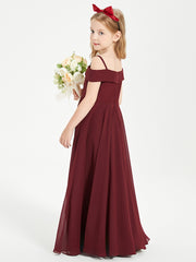 Chic Junior Bridesmaid Dresses Off the Shoulder Cabernet