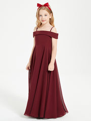 Chic Junior Bridesmaid Dresses Off the Shoulder Cabernet