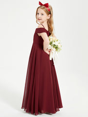 Chic Junior Bridesmaid Dresses Off the Shoulder Cabernet