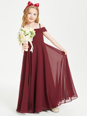 Chic Junior Bridesmaid Dresses Off the Shoulder Cabernet