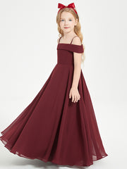 Chic Junior Bridesmaid Dresses Off the Shoulder Cabernet