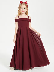 Chic Junior Bridesmaid Dresses Off the Shoulder Cabernet