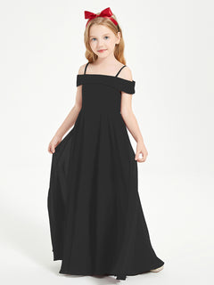 Chic Junior Bridesmaid Dresses Off the Shoulder Black