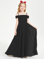 Chic Junior Bridesmaid Dresses Off the Shoulder Black