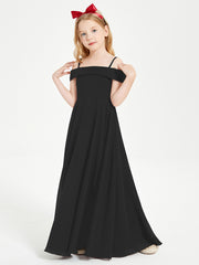Chic Junior Bridesmaid Dresses Off the Shoulder Black