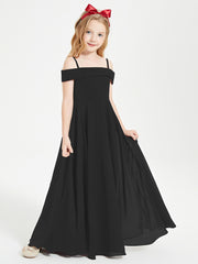 Chic Junior Bridesmaid Dresses Off the Shoulder Black