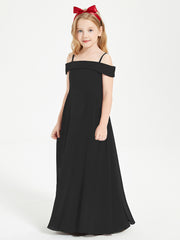 Chic Junior Bridesmaid Dresses Off the Shoulder Black