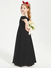 Chic Junior Bridesmaid Dresses Off the Shoulder Black