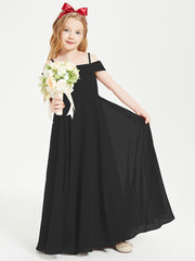 Chic Junior Bridesmaid Dresses Off the Shoulder Black