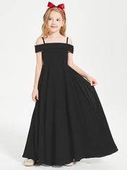 Chic Junior Bridesmaid Dresses Off the Shoulder Black