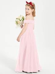 Chic Junior Bridesmaid Dresses Off the Shoulder Blushing Pink