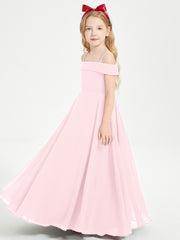 Chic Junior Bridesmaid Dresses Off the Shoulder Blushing Pink